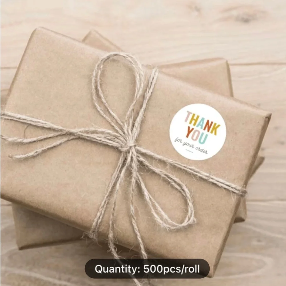 500pcs/roll 1” round thank you‎ stickers